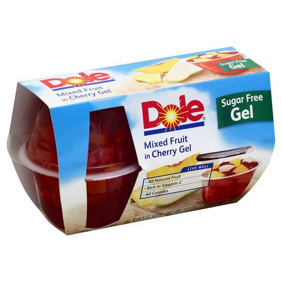 Dole Sunshine For All Mixed Fruit in Sugar Free Cherry Gel Cups (4 ct)
