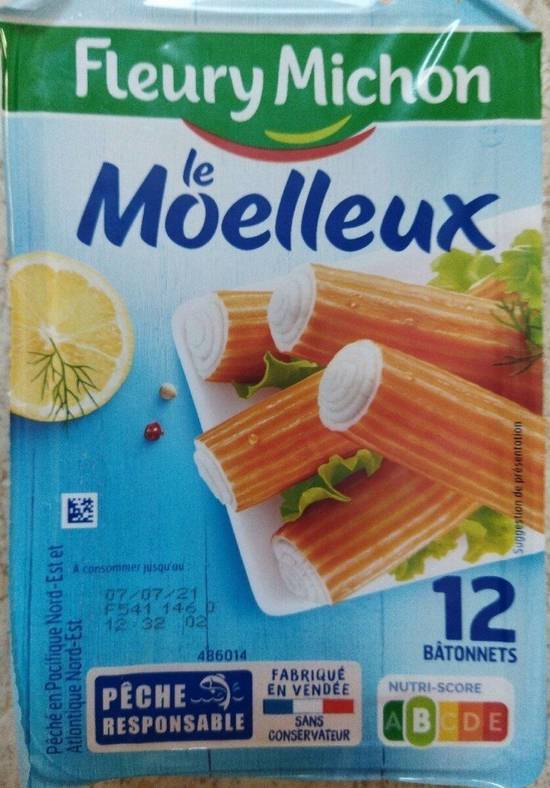 Fleury michon le moelleux bâtonnets de surimi msc