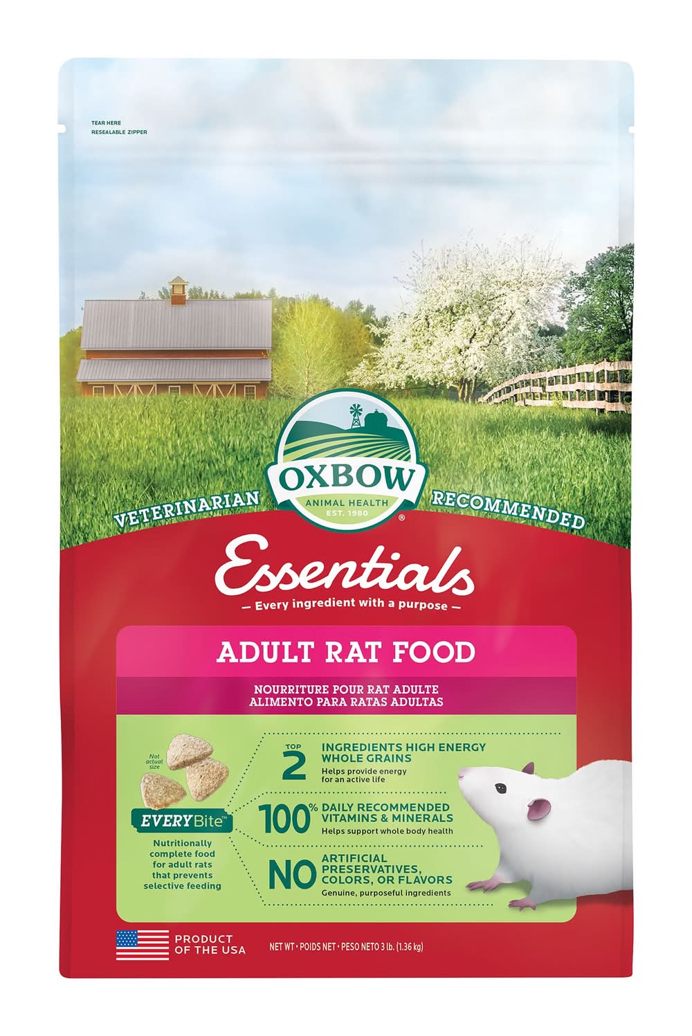 Oxbow Essentials Adult Rat Food (Flavor: Other, Size: 3 Lb)