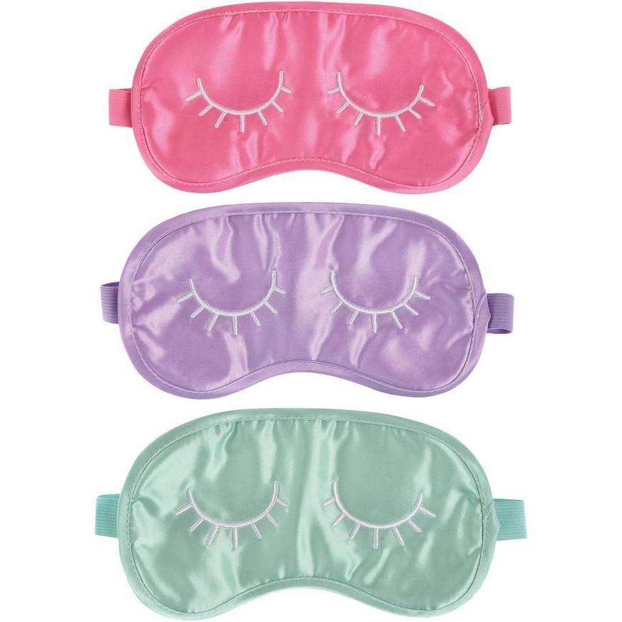 Satin Pastel Closed Eyes Spa Party Sleep Masks, 6ct