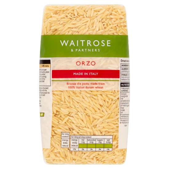 Waitrose & Partners Orzo Wheat Semolina Pasta