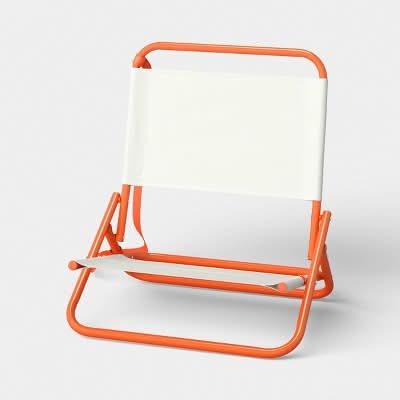 Room Essentials Beach Sand Chair, Cream/Orange