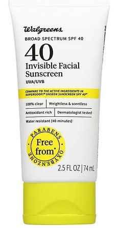 Walgreens Super Invisible Spf 40 Facial Sunscreen (2.5 fl oz)
