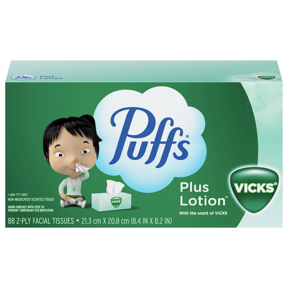 Puffs Plus Lotion 2-ply Vicks Facial Tissues