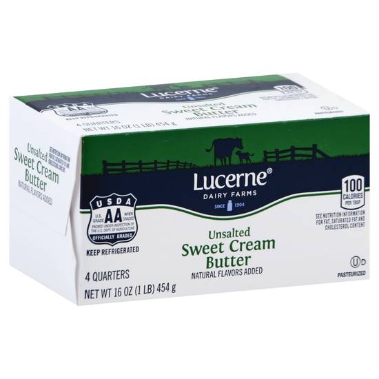 Lucerne Unsalted Sweet Cream Butter (4 ct, 4 oz)