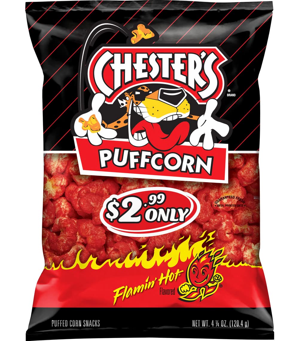 Chester's Puffcorn Snacks, Flamin' Hot (4.25 oz)