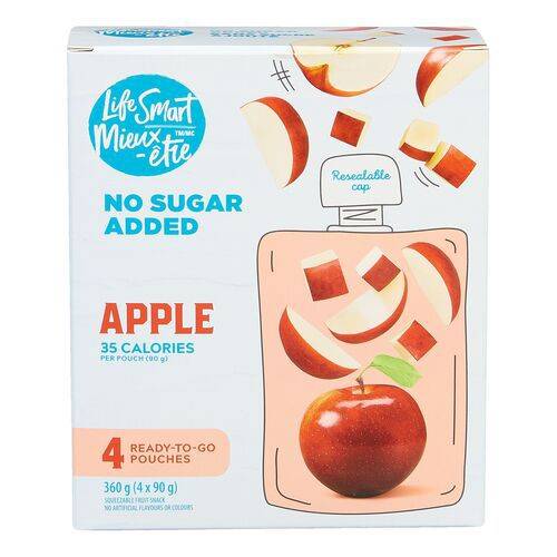 Life smart snacks de fruits pressé apple (4/90 g) - apple squeezable fruit snacks (4 x 90 g)