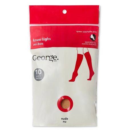 George Women's Queen Size Knee-Highs (10 pairs)