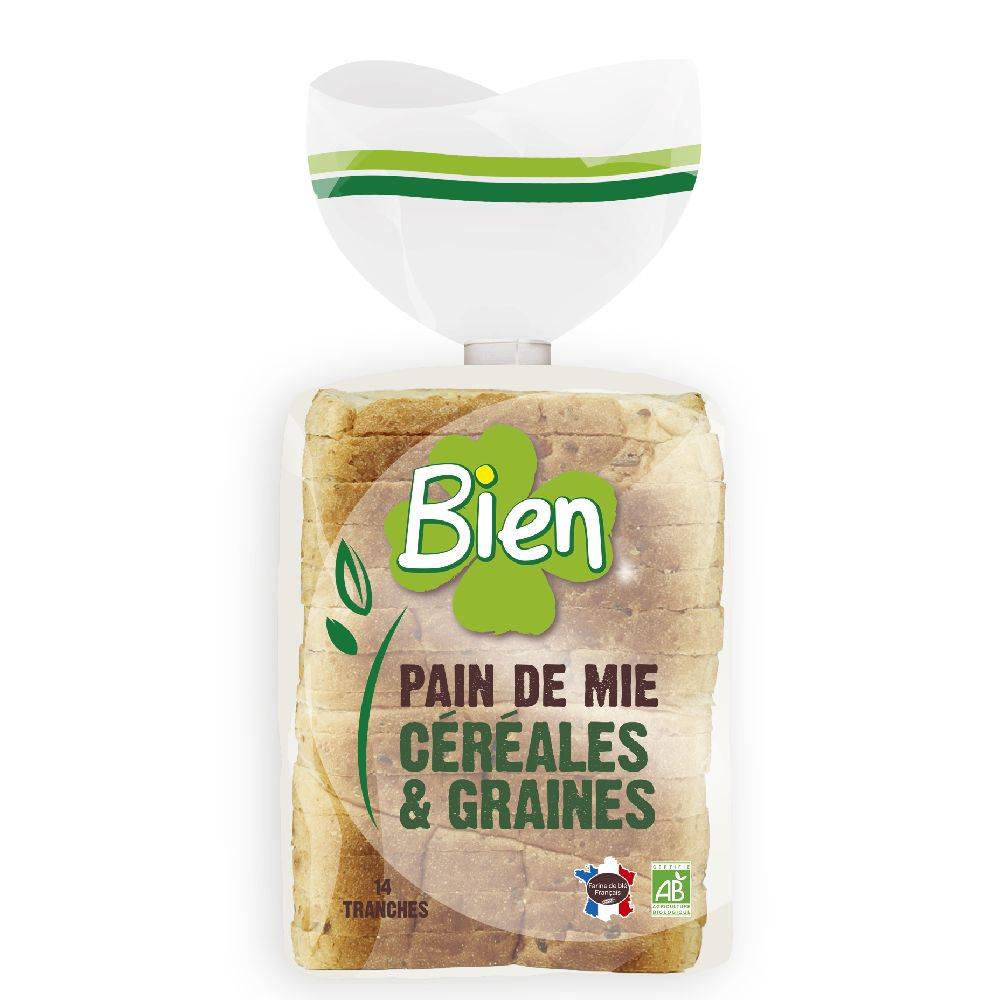 Bien - Pain de mie céréales et graines (14 unités)