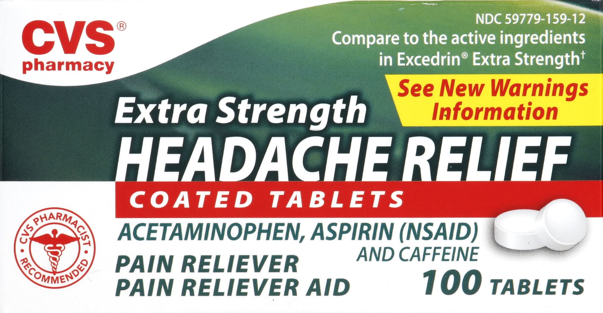 CVS Pharmacy Extra Strength Headache Relief Coated Tablets (100 ct)