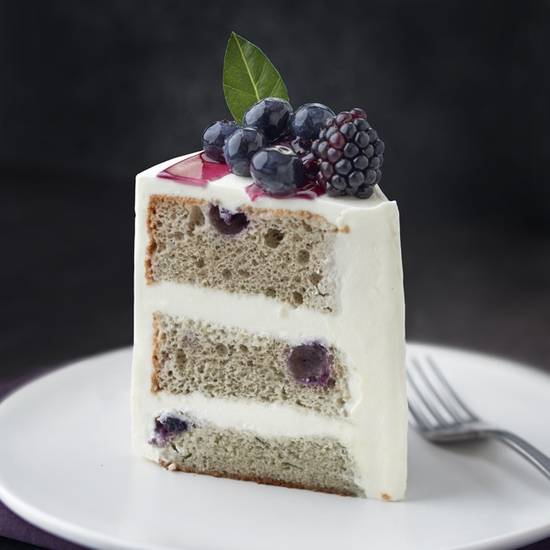 Blueberry Chiffon Cake Slice