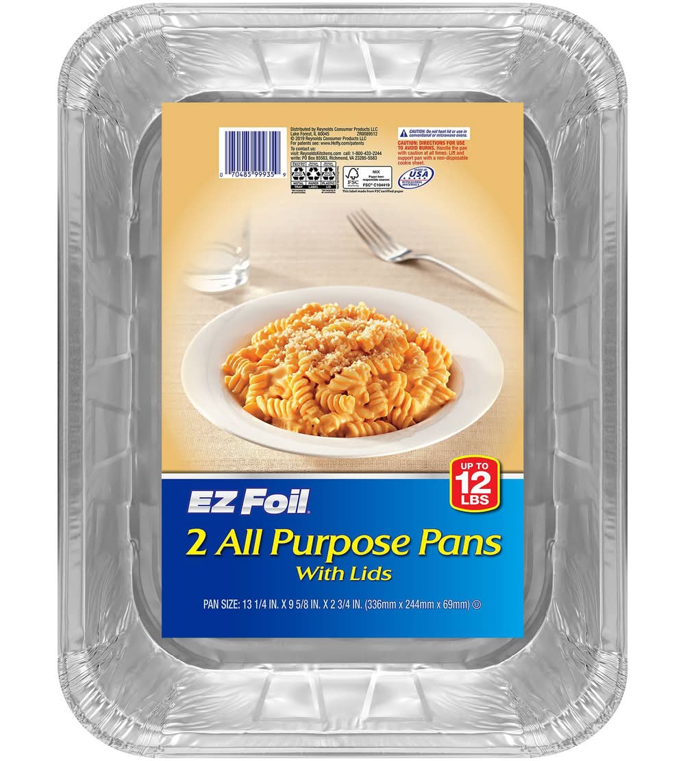EZ Foil All Purpose Pans With Lids (2 ct)