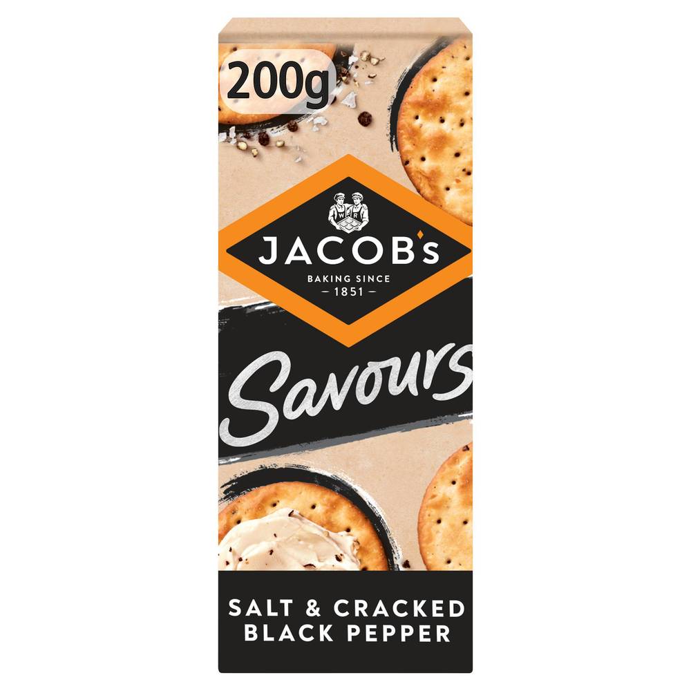 Jacob's Savours Salt & Black Pepper Crackers 200g