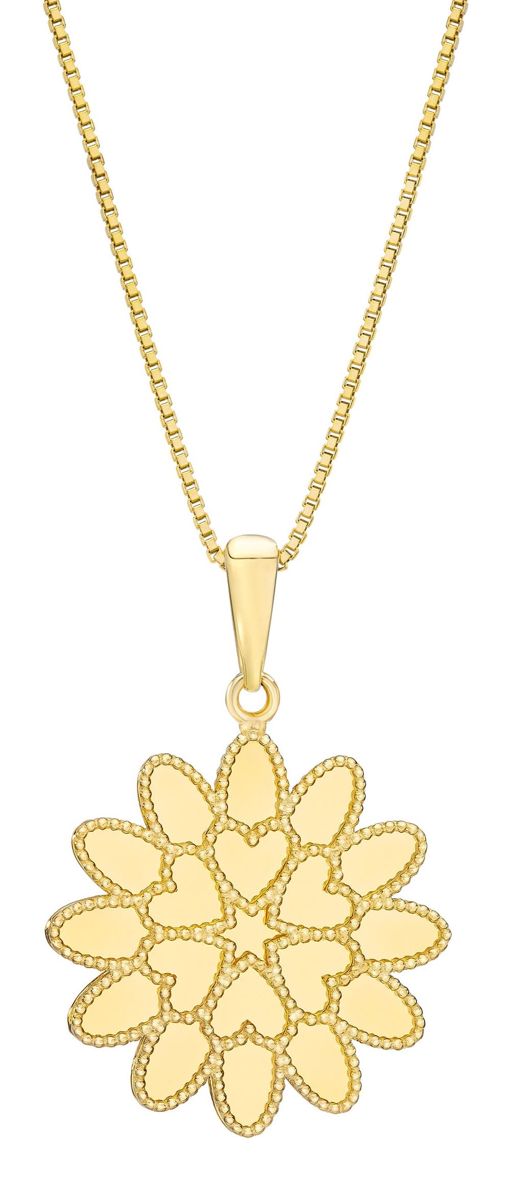 14kt Yellow Gold Mirrored Flower Pendant