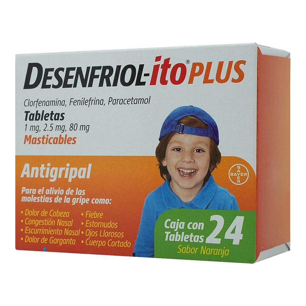 Bayer desenfriol-ito plus tabletas 1 mg/2.5 mg/80 mg (24 piezas)