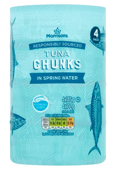 Morrisons Tuna Chunks in Spring Water (4 x 145g)