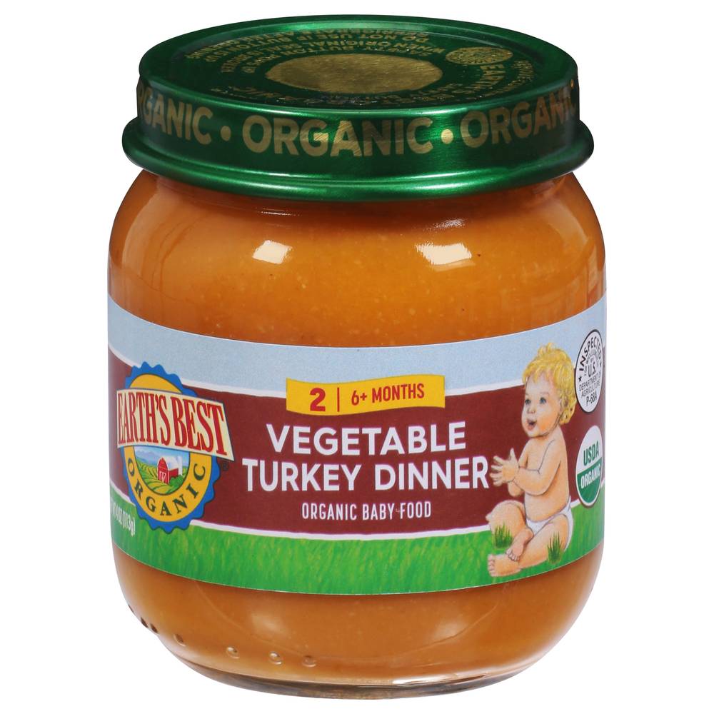 Earth's Best Stage 2 Vegetable Turkey Dinner Baby Food 6+ Months (organic )