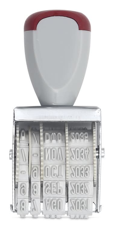 Office Depot · Sello fechador manual de goma con 9 dígitos, gris