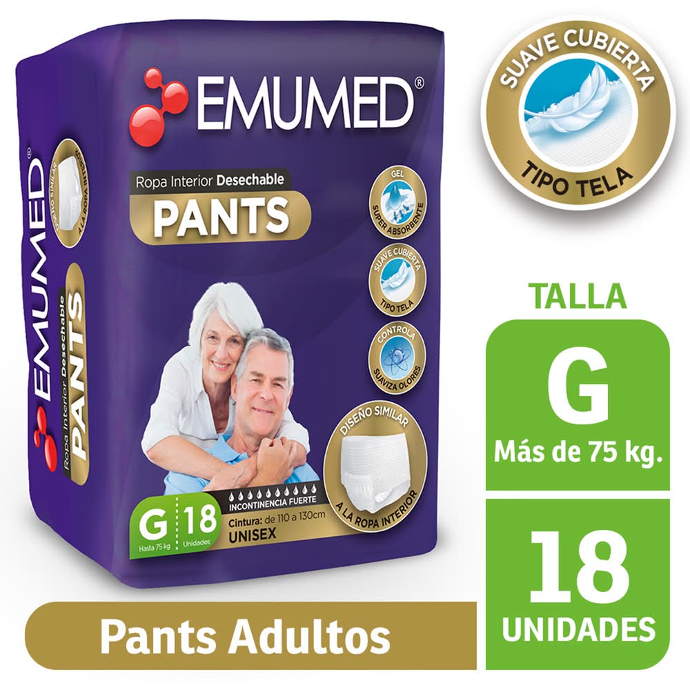 Emumed · Pañales adulto pants talla g (18 un)