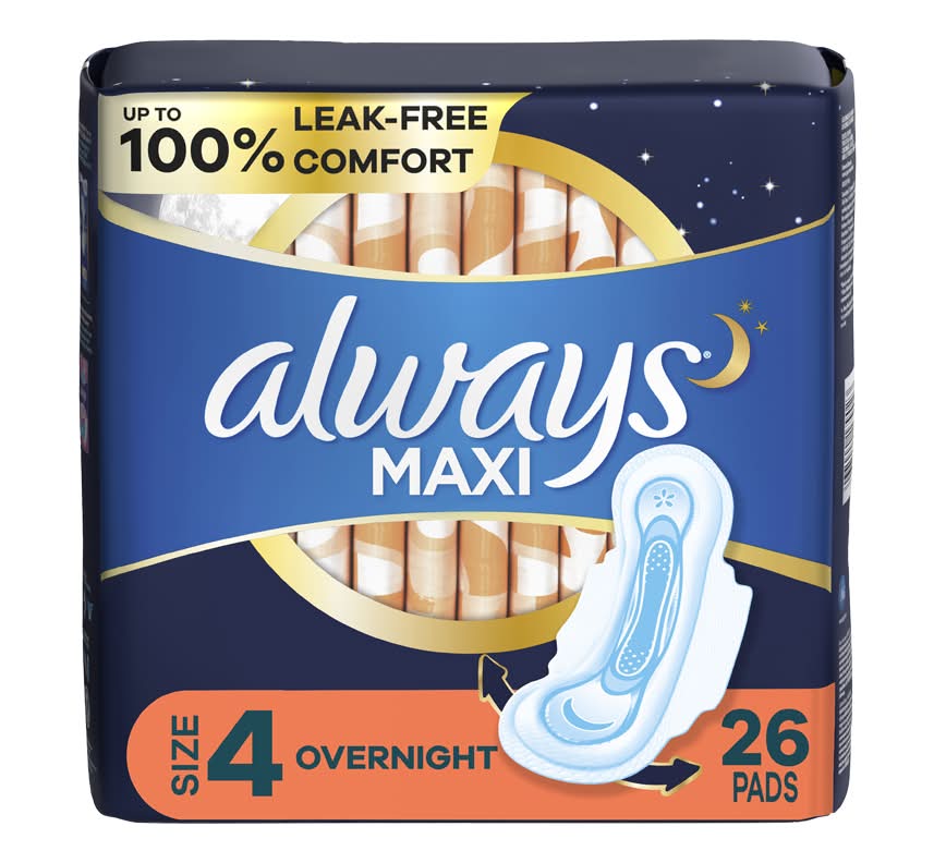 Always maxi serviettes de nuit avec ailes - maxi overnight pads with wings (26 unités) (female/4)