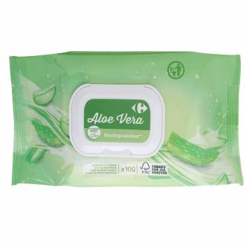 Papel higiénico húmedo aloe vera Carrefour 100 ud.