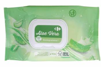 Papel higiénico húmedo aloe vera Carrefour 100 ud.