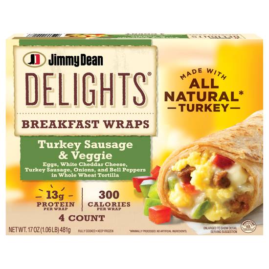 Jimmy Dean Turkey Sausage & Veggie Breakfast Wraps (4 ct)