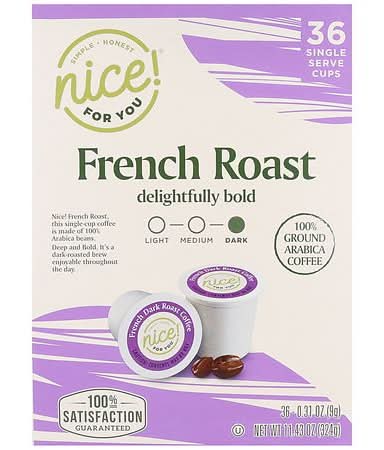Nice! French Roast Coffee Single Serve Cups (11.43 oz, 36 ct)