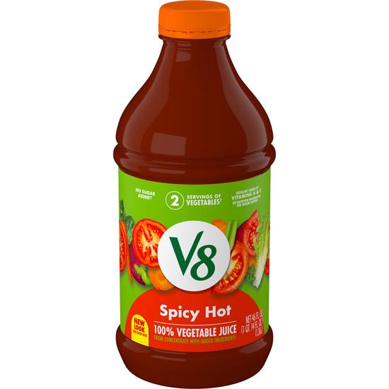 Order V8 Spicy Hot 100% Vegetable Juice (46 oz) food online from Rite Aid store, Shawnee on bringmethat.com