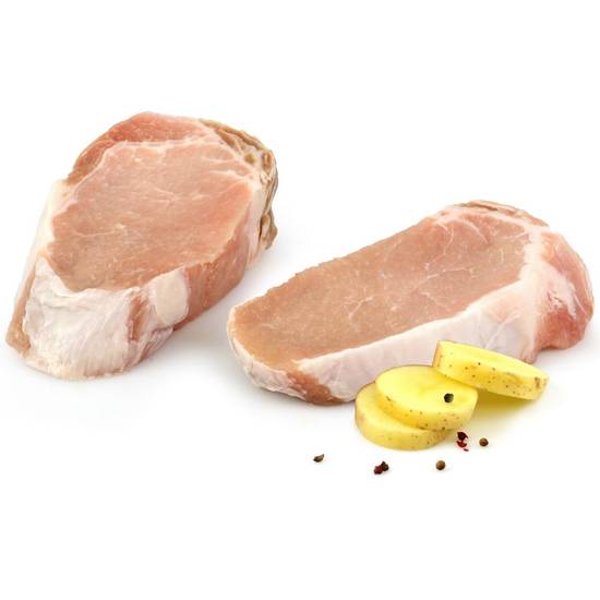 Viande de Porc: côtes sans os Label Rouge IGP REFLETS DE FRANCE - la barquette de 2 - 300g