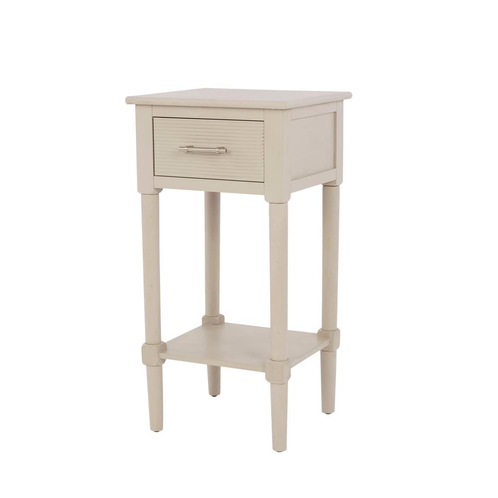 allen + roth 14-in W x 28-in H Gray Wood End Table Assembly Required | FR11144