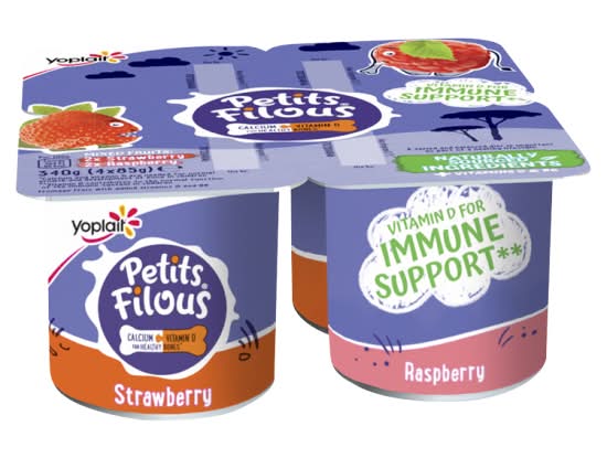 Petits Filous Big Pots Fruits Raspberry Strawberry (4 ct)