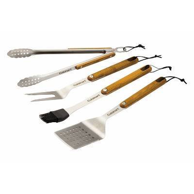 Cuisinart 4pc Ash Wood Grill Tool Set