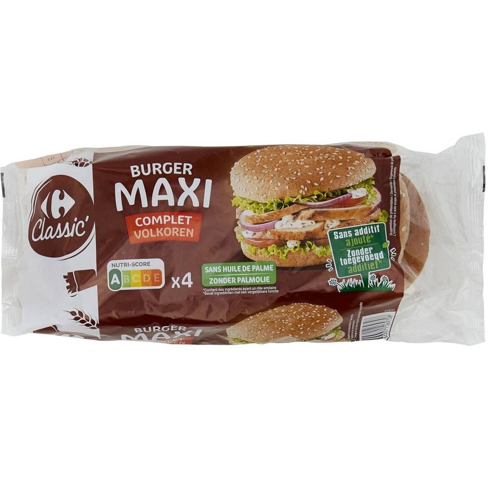 Carrefour Classic' - Pains burger maxi complets