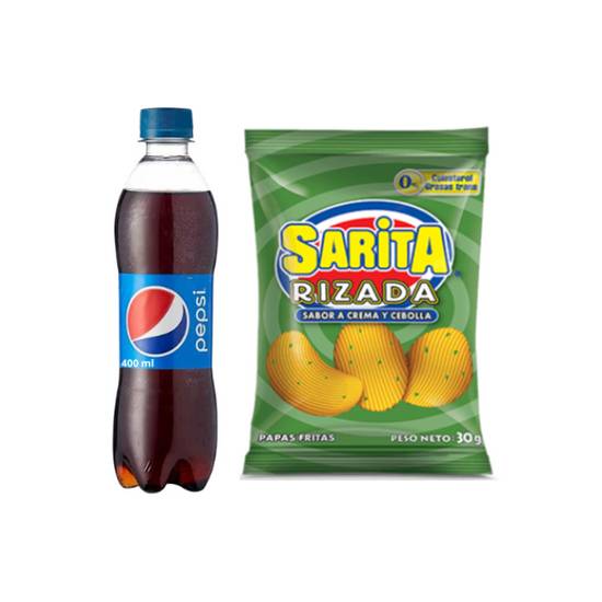 Combo Pepsi 400 ml + Sarita Crema Y Cebolla