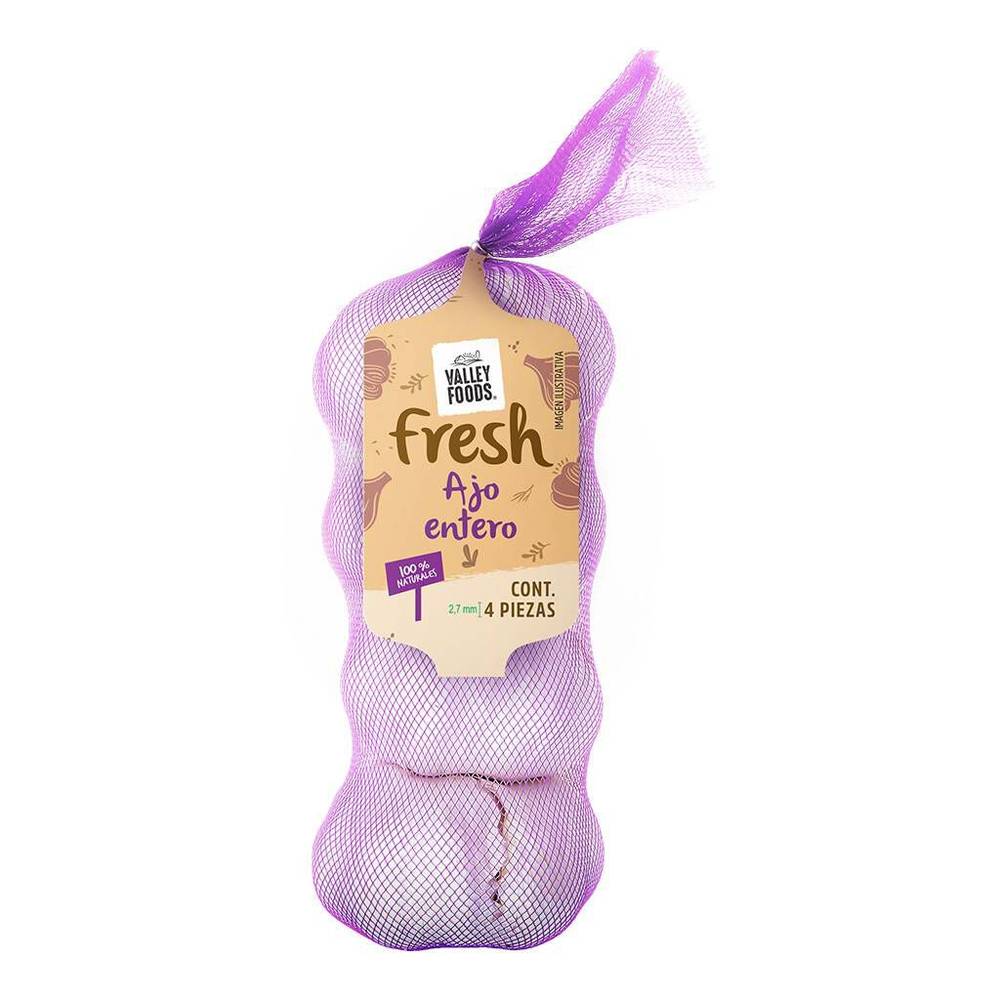 AJO ENTERO, VALLEY FOODS FRESH, 4 PZA