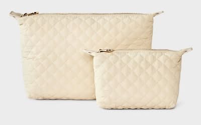 Universal Thread Travel Bag Pouch System, Beige