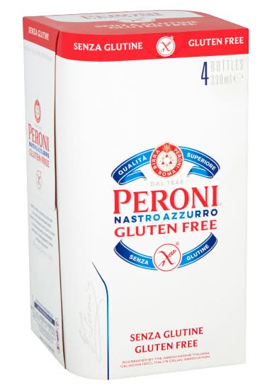 Peroni Nastro Azzurro Lager Beer (4 x 330ml)