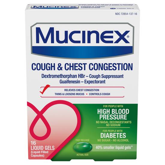 Mucinex Cough & Chest Congestion Liquid Gels (16 ct)