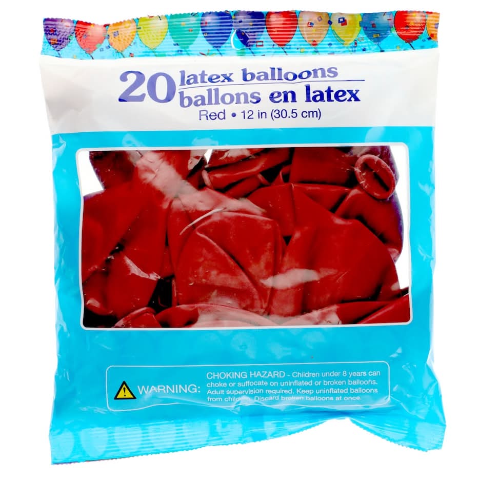 Standard Latex Balloons, 12 in, Red (20 ct)