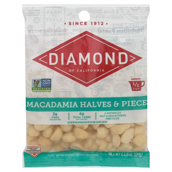 Diamond Macadamia Halves & Pieces (2.25 oz)