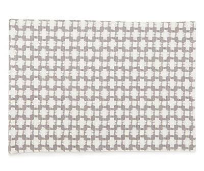 Broyhill Gray & White Cross Woven Cotton Placemat