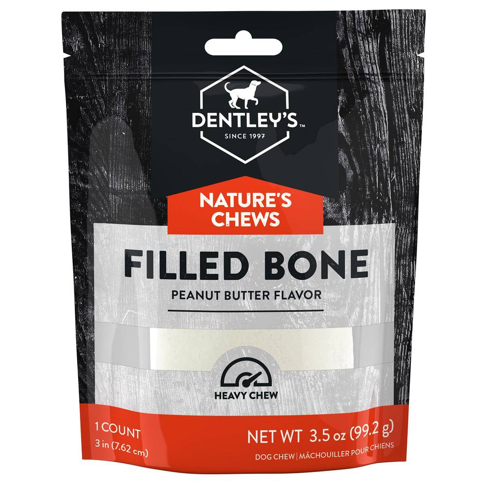 Dentley's Nature's Chew's Filled Bone Dog Chew (peanut butter)