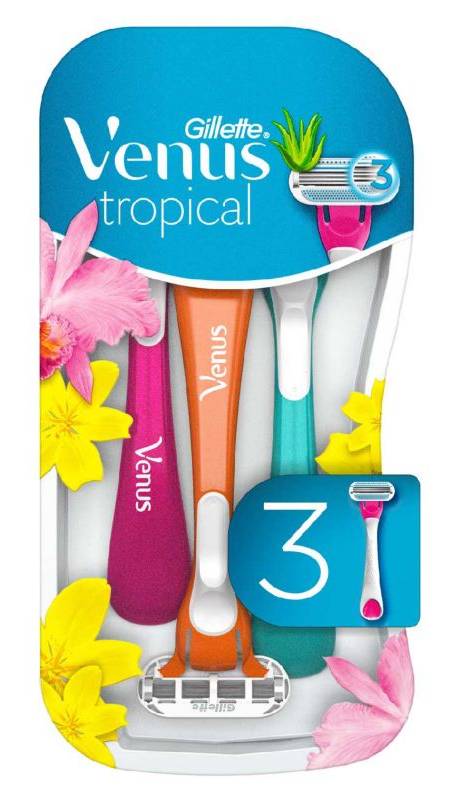 Gillette Venus Tropical Disposable Razors, Pack Of 3