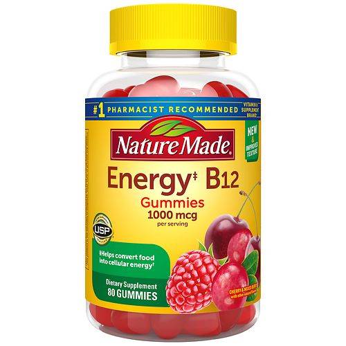 Nature Made Energy B12 1000 mcg Gummies Cherry & Mixed Berries - 80.0 ea