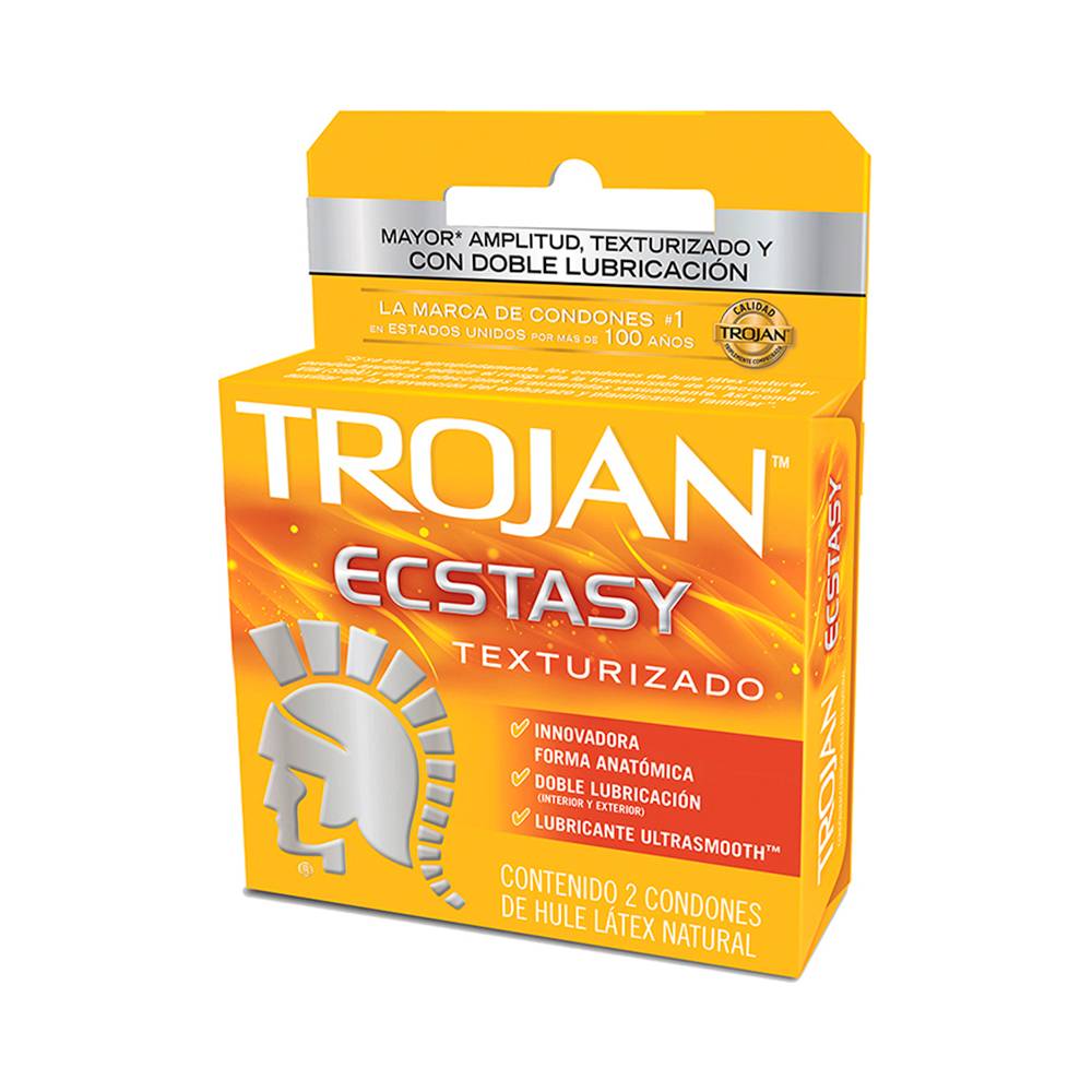 Trojan condones ecstacy texturizado (2 piezas)