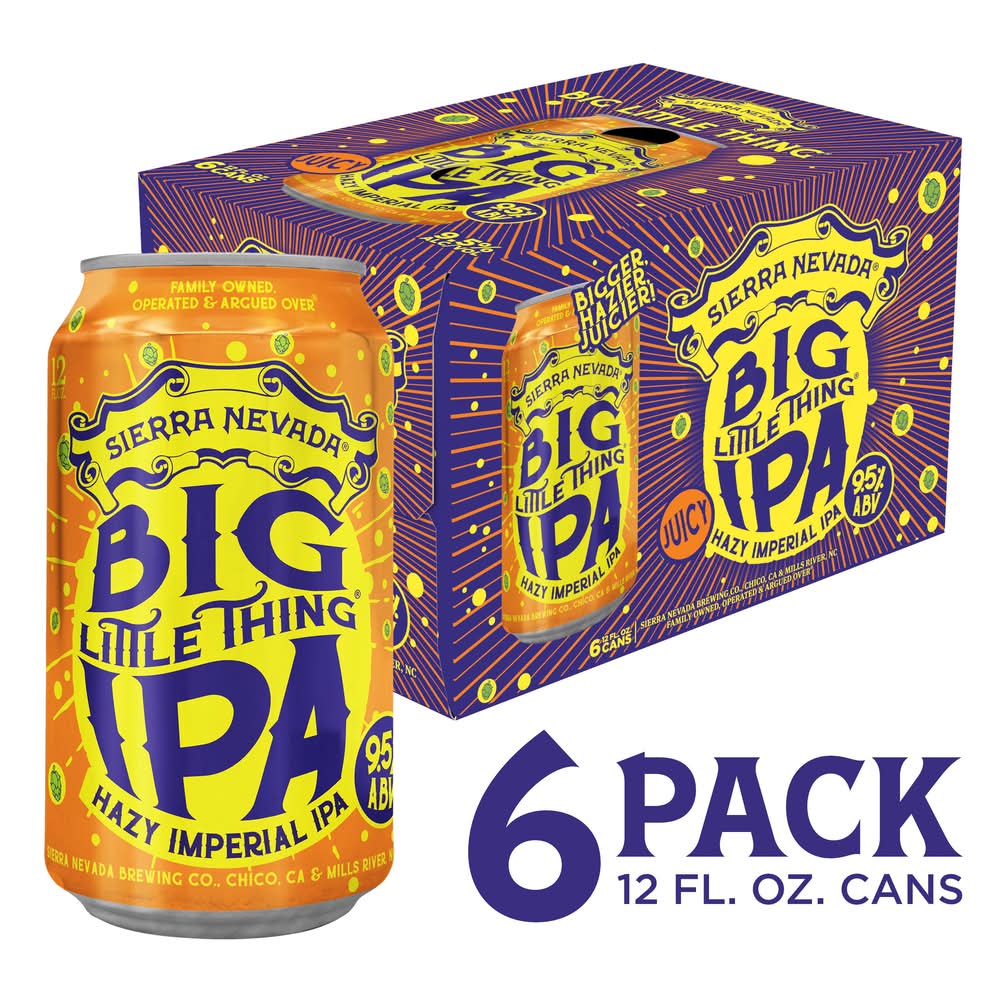 Sierra Nevada Big Little Thing Hazy Ipa Imperial Beer (6 x 12 fl oz)
