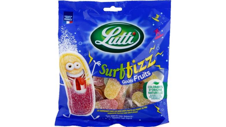Lutti Bonbons Surffizz goûts fruits, extra acide Le sachet de 200g