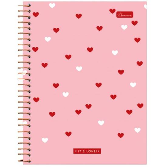 Cadersil caderno universitário capa dura its love (10 matérias)