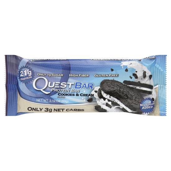 Quest Bar Gluten Free Cookies & Cream Flavor Protein Bar